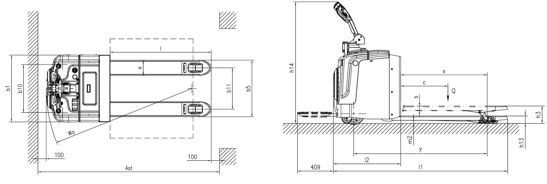 Desenho dimensional SL20GA SL25GA SL30GA