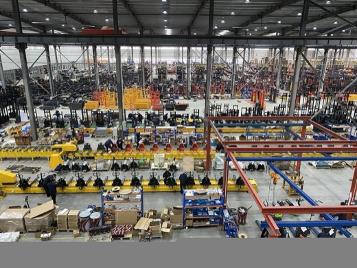 Overhead view of the Accelift production and finished-goods hall