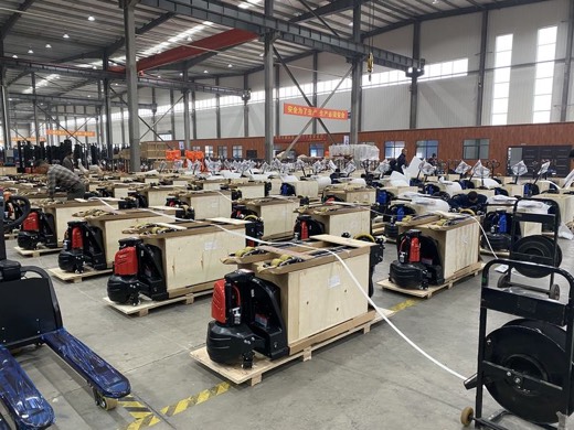 Accelift stackers packed in plywood export cases