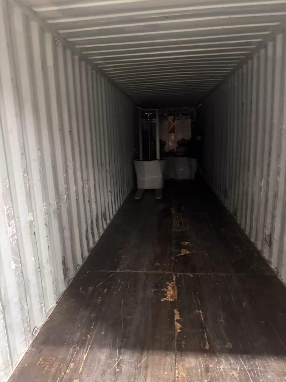 Empty 40HQ container at the Accelift loading dock